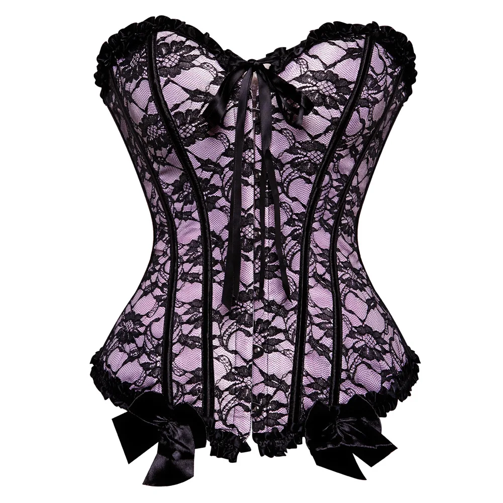 King Mcgreen Star Women Corset Top Lace Up Overbust Boned Sexy Lingerie Renaissance Victorian Corsets Floral Plus Size