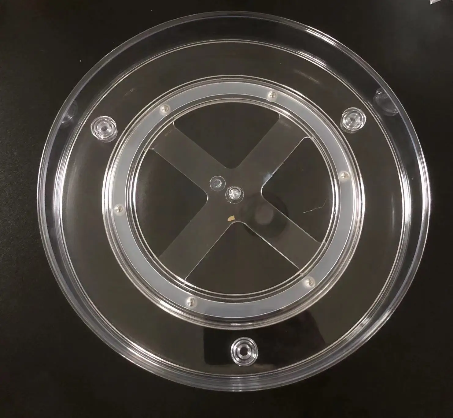 23.5cm 1-layer PET lazy Susan Kitchen Cosmetics Bathroom Storage Home 360 degree turntable