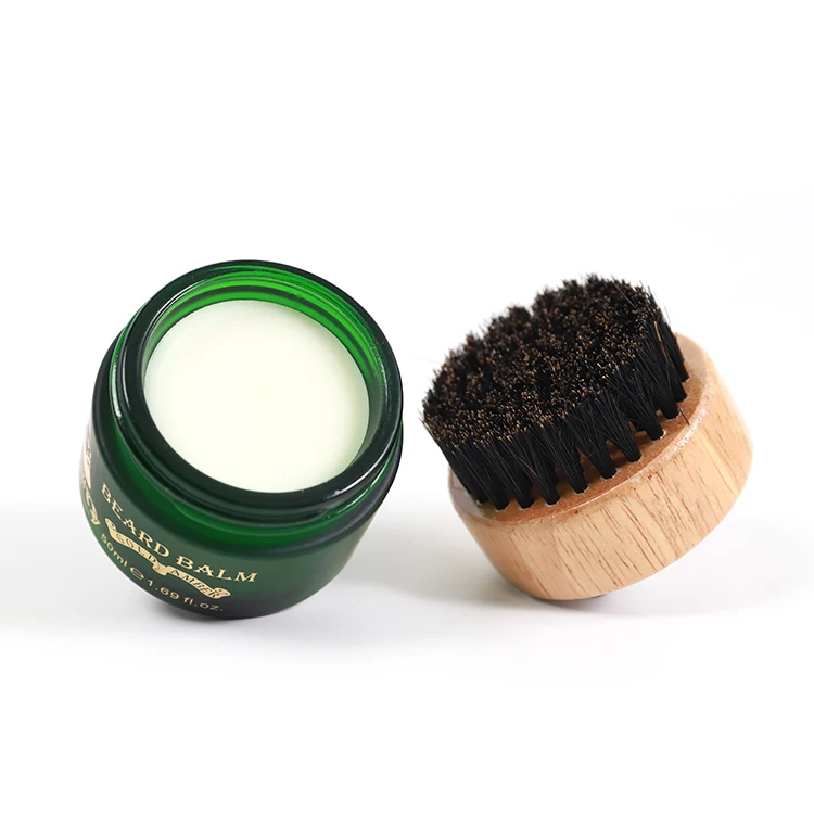 OEM Organic Vegan Strengthen Soften Beard Wax Mustaches Men Beard Balm  Beard Growth Balm With Shea Butter