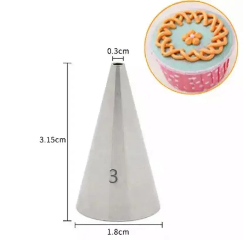 Small Framed Mouth Frosting Tip Muffin Cream Line Drawing Decorative Tools Round Hole Russian Pipe Nozzle