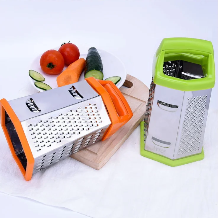 Multi function Stainless Steel 4-sided Kitchen Cheese Grater Food Shredder for Cheese, Ginger, Potatoes