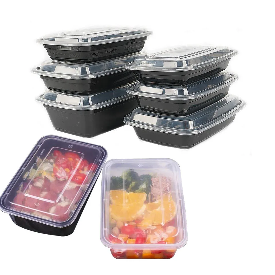 24/28/32 oz meal prep rectangle disposable containers with lids for food rectangle disposable food container with lid
