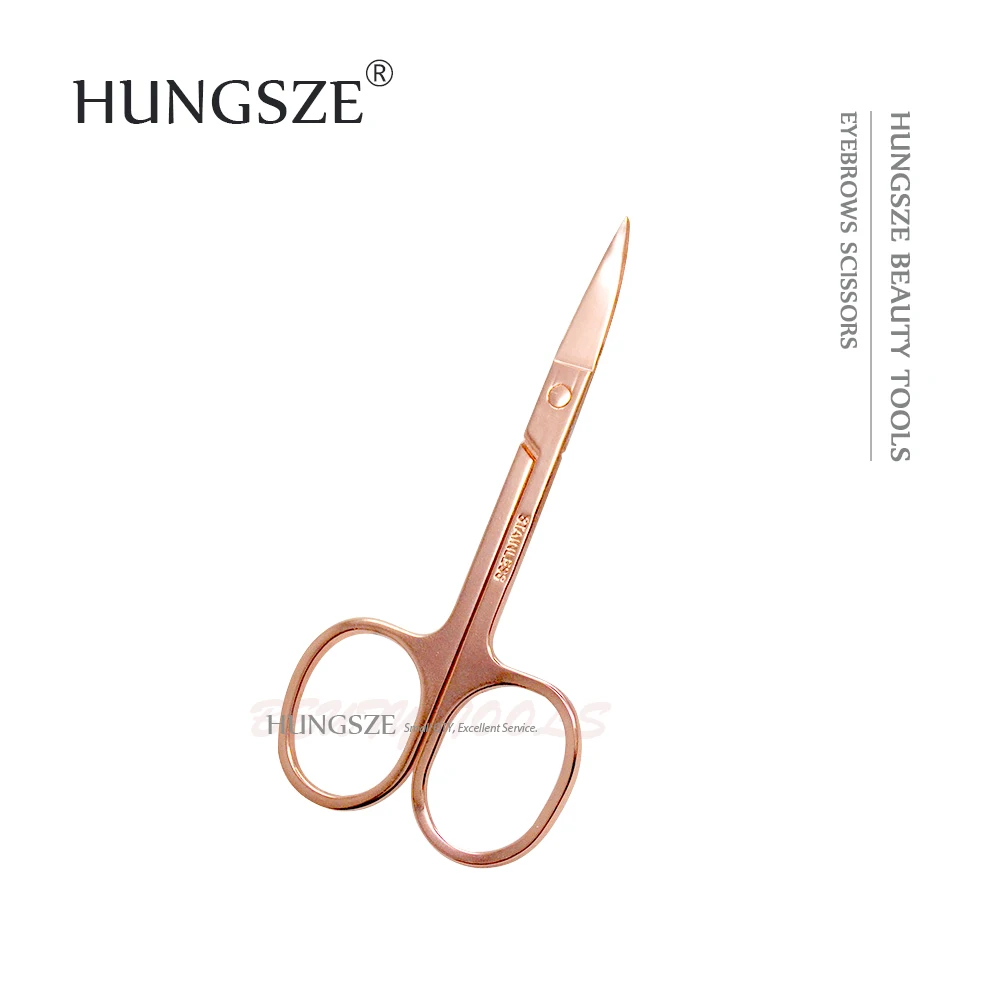 Макияж Ножницы для накладных ресниц нержавеющая сталь Розовое золото