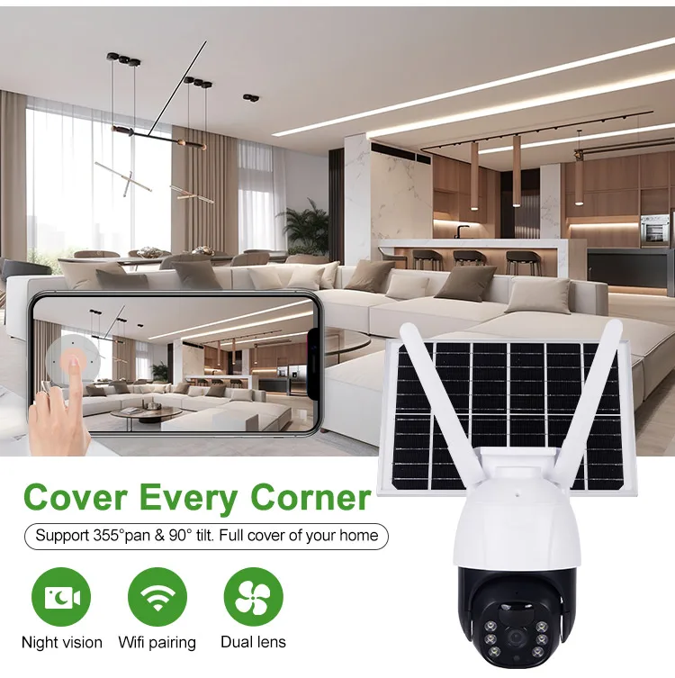 Wireless Camera System Outdoor Solar Powered Battery With Solar Panel Hidden Camera