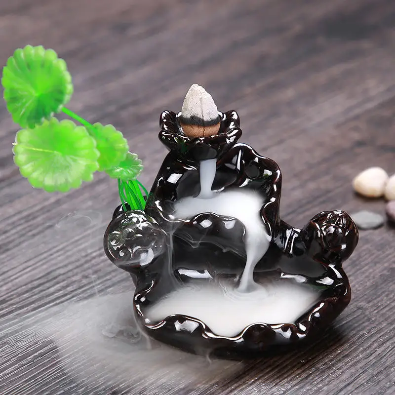 Wholesale cheap waterfall reflux incense burners ceramic incense burner brackets for home and office decoration