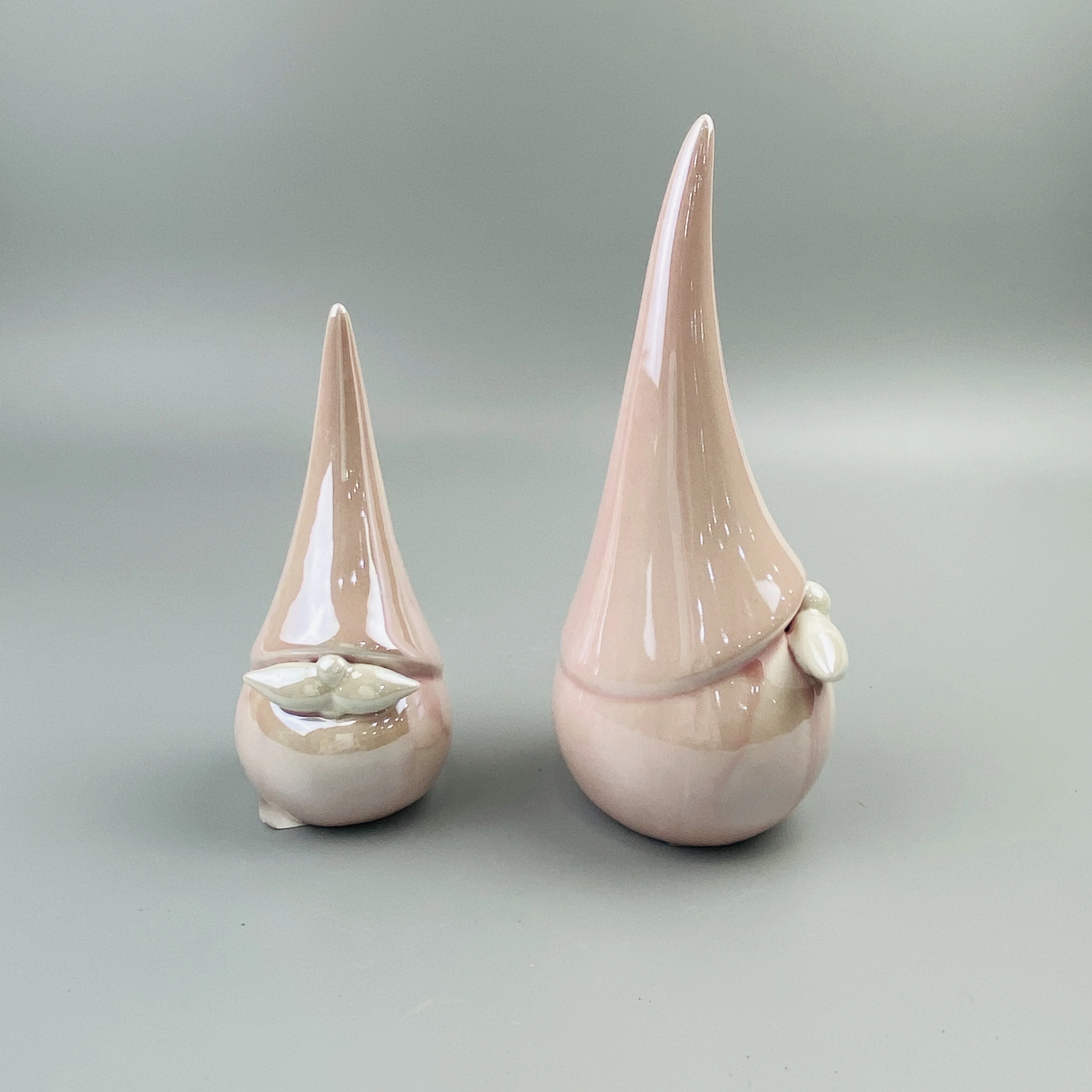 Customized cute design pink porcelain long hat santa claus