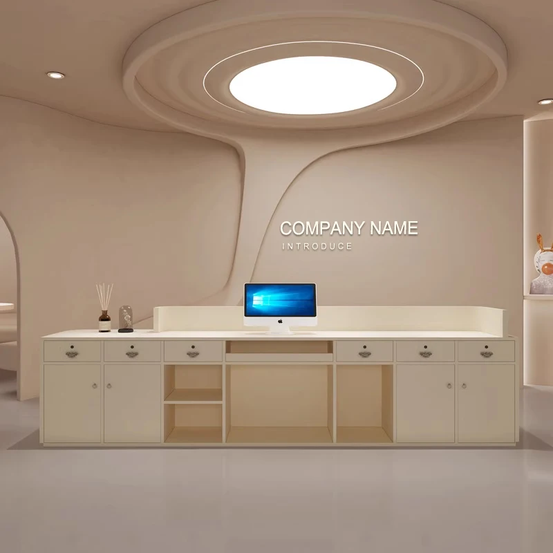 Изысканный стиль стойка регистрации MDF + краска для выпечки современный офисный дизайн салон спа регистратор стол