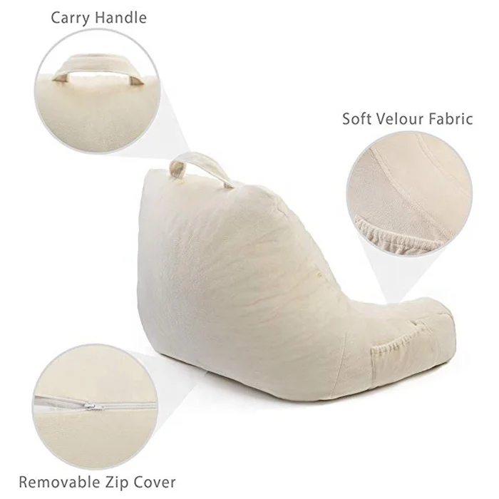 White Bed BackRest TV Pillow Shredded Memory Foam Reading Pillow