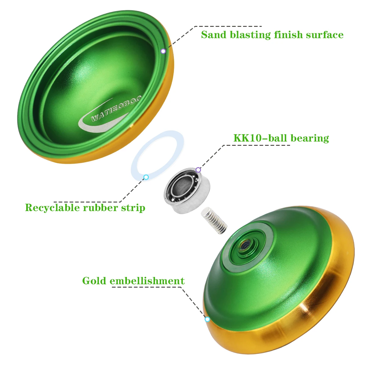 Professional Unresponsive Yoyo Aluminum Alloy Yo-Yo Ball Bearing for Kids Teenagers Adults Beginner Advanced Players