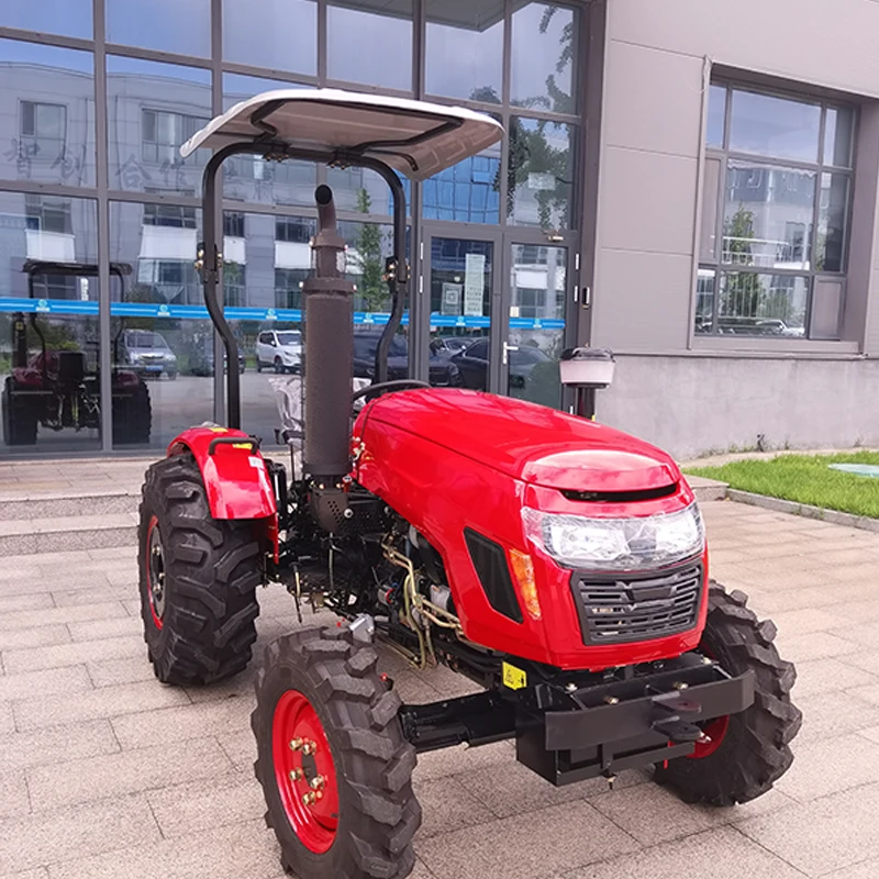 Greenhouse Orchard Wheel Tractor With Anti-rolling Frame 4*4 70HP 4 WD Mini Tractor