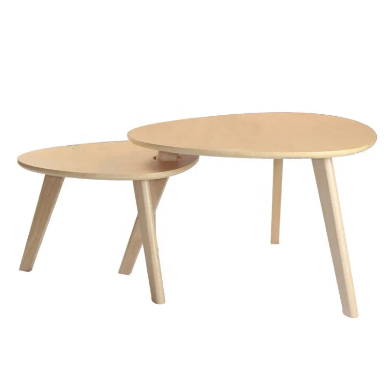 Wholesale New Style 2021 Ins Round Edges Of The New Chinese Style Study Outdoor Solid Wood Coffee Table Combination