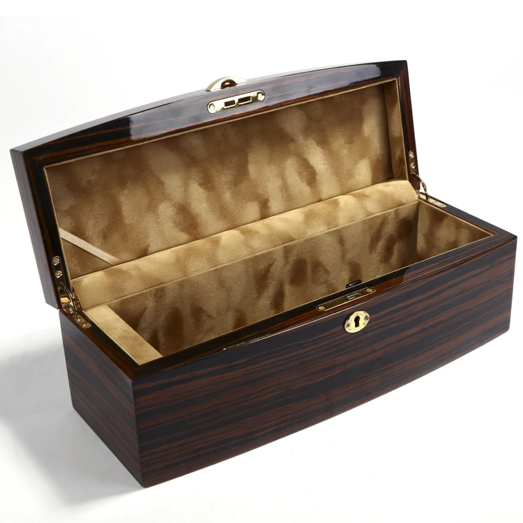 
Factory OEM High gloss Lacquer Handmade Wood Whiskey Wine Box With Fluffy Lining 