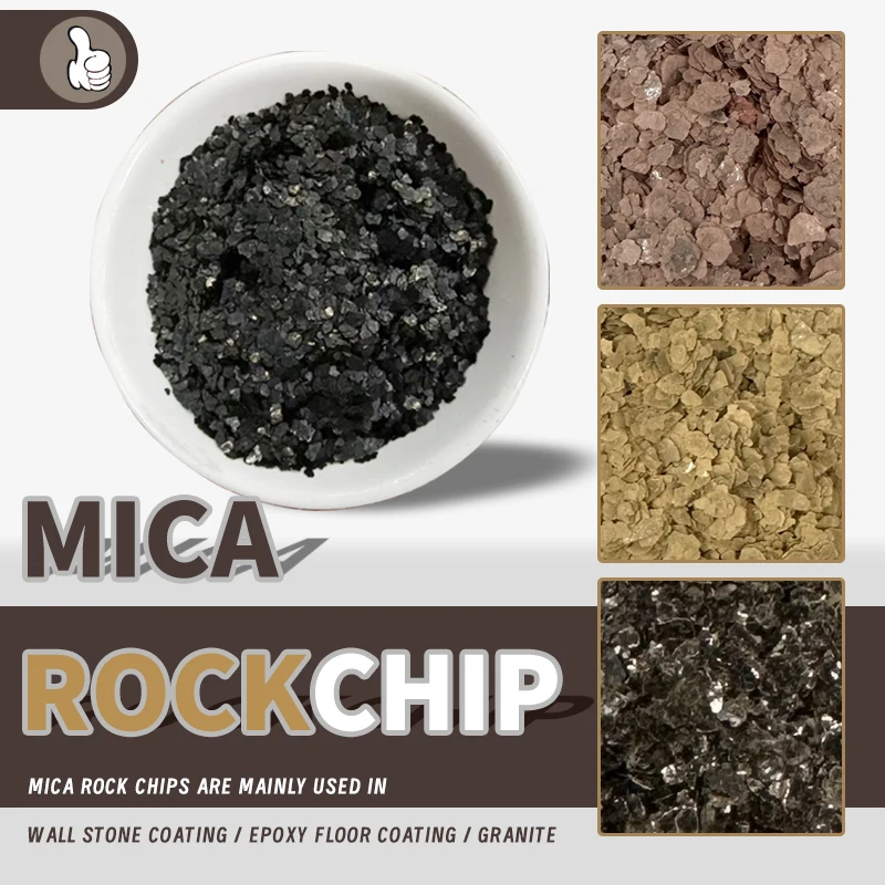 Color Rock Chip Spot Color Mica for Building Materials Real Stone Paint Coating Mica Rock Chip Wholesale