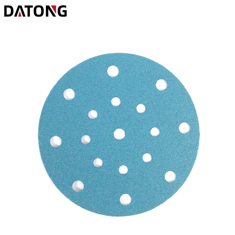 Datong factory High quality 150 mm 6 inch 17 holes Grit 100 Round Ceramic blue Sanding Disc For Metal and