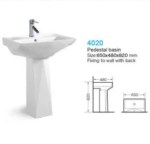 Bathroom Pedestal Sink Ceramic White Bathroom Sink Hand Wash Basin Price