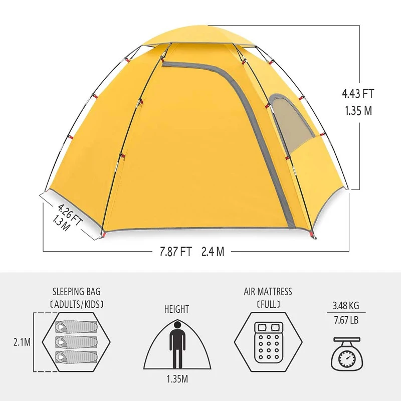 Hot sale large tent 1-2 people Waterproof inflatable camping air tent for sale