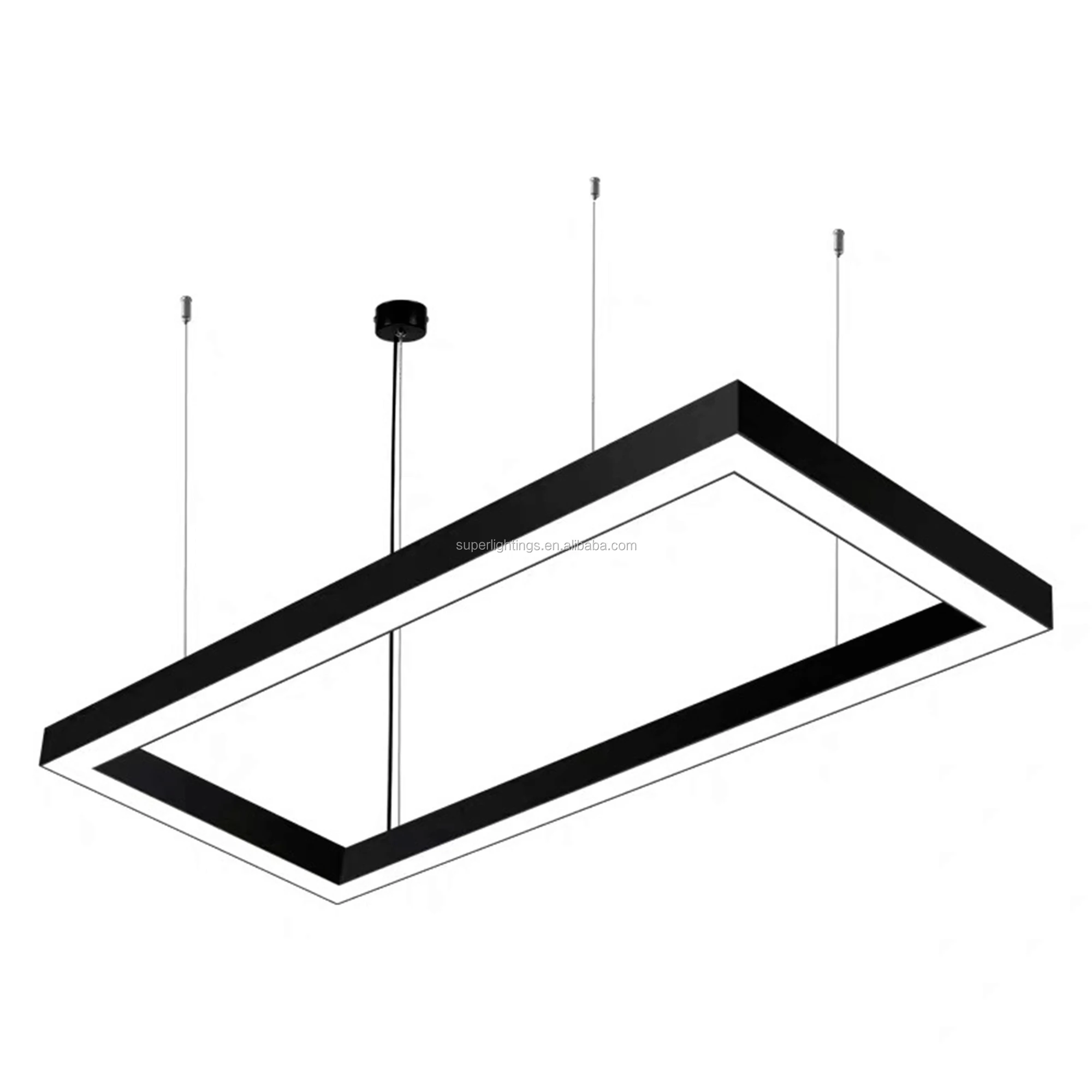 L15A profile modern pendant lighting suspended mounted install linear light fixture led chandelier for office