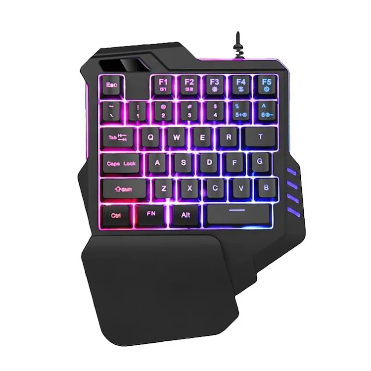 Amazon Hot Selling Mini Gaming Keypad And Mouse Combo Gamer Kit Pu Bg Game One Handed Keyboard And Mouse