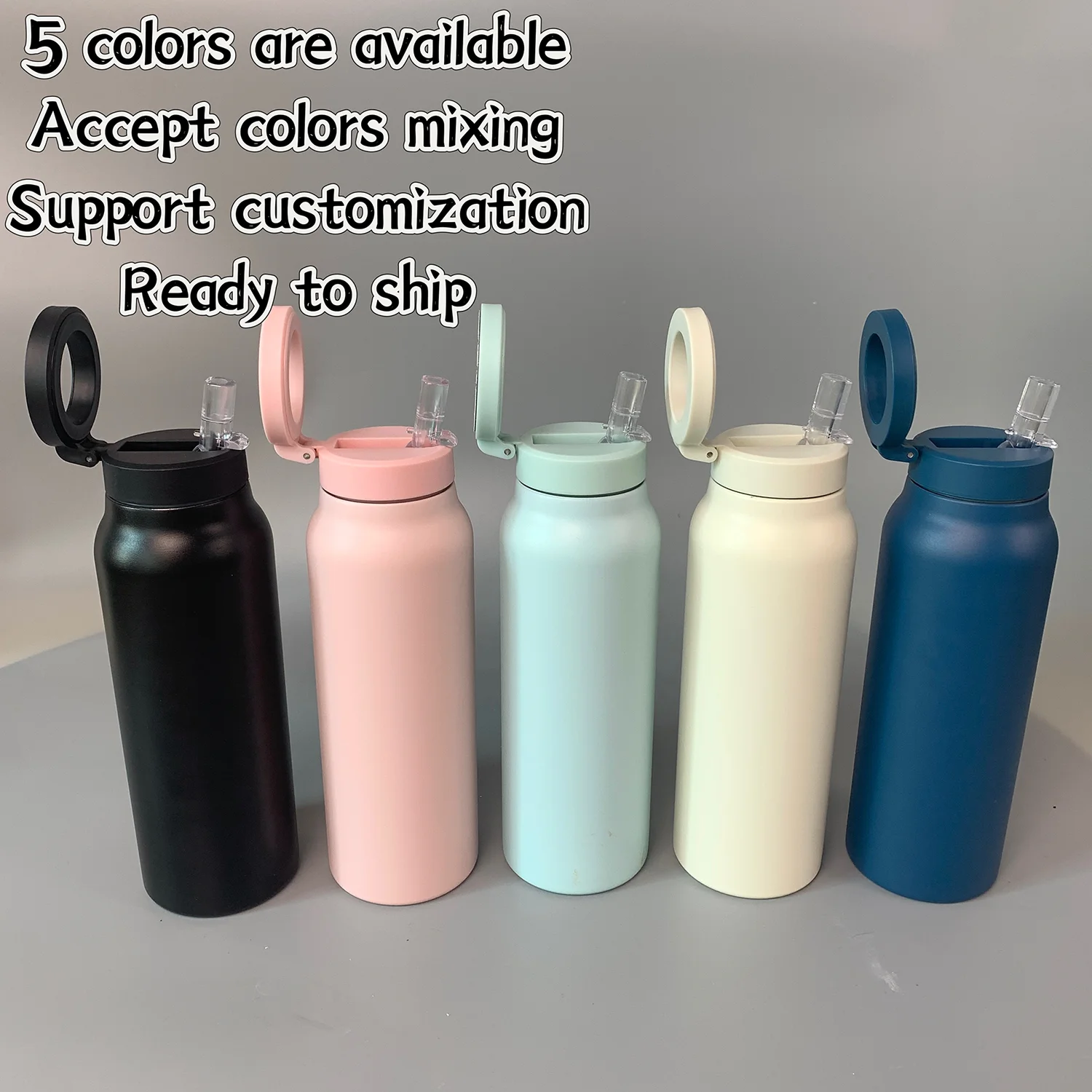 Magnetic Phone Holder 24oz 32oz Insulated Water Bottle Stainless Steel Double Wall 360 Rotate Mug  with Cell Phone Holder