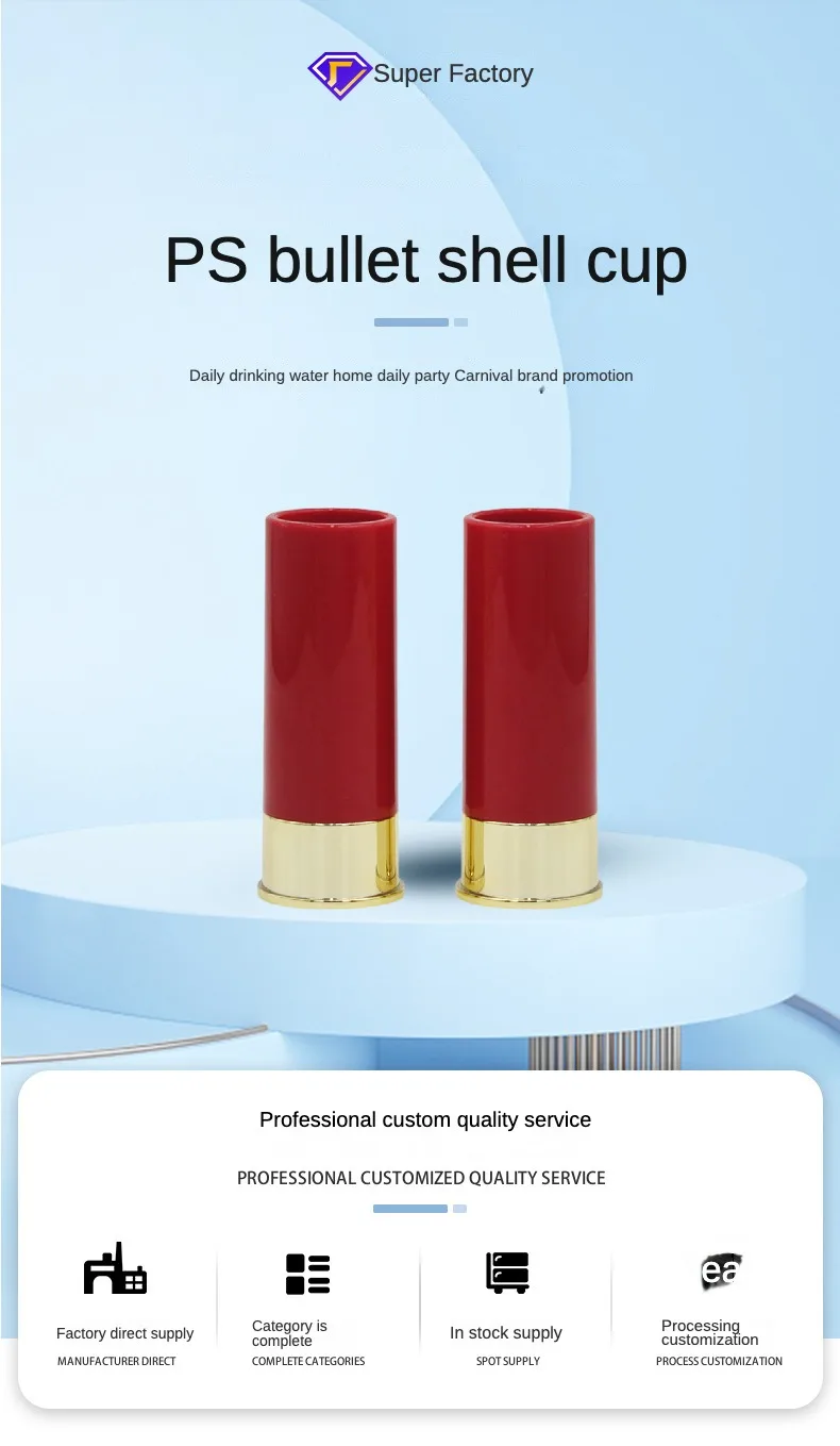 can custom logo 1.5oz 45ml 12GA plastic ps tequila glasses American soldier bullet shot cup glass For Strong Vodka