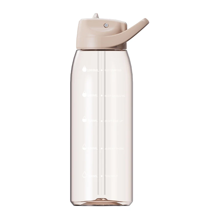 new personalized custom 40oz 1 litre summer transparent tritan plastic water drink bottle with straw and handel for sports