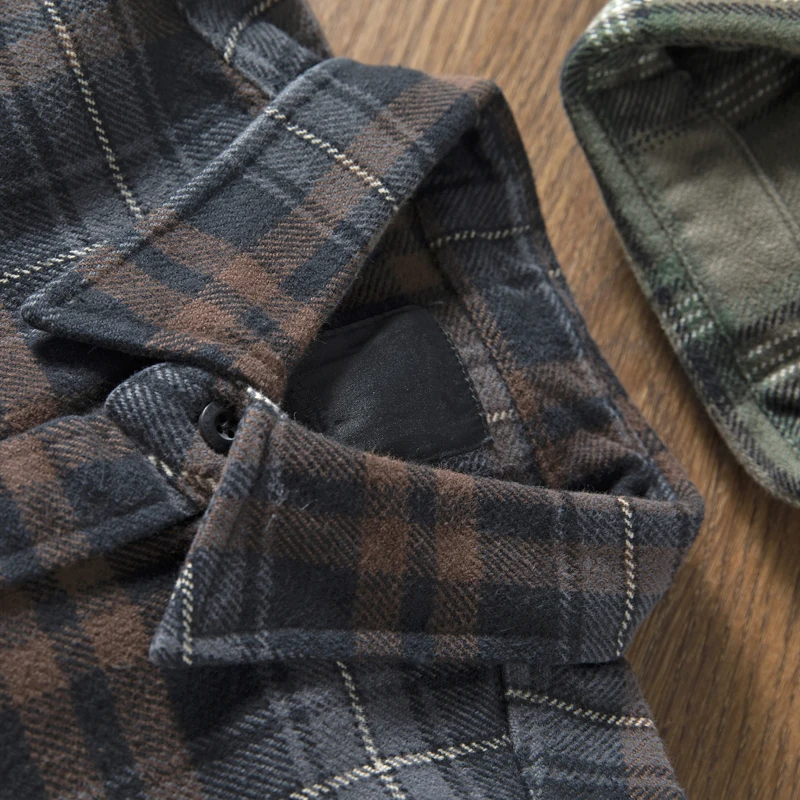 Wholesale Men Fleece Flannel Shirts Long Sleeve Button Up Shirt Custom Logo 100% Cotton Classic Fit Plaid Flannel Shirts