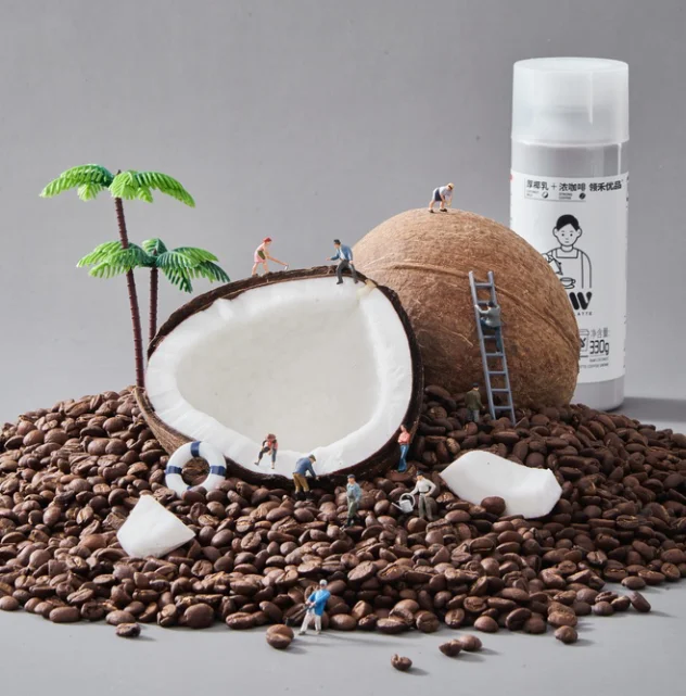 Customized Refreshing Beverage Rich Fibre Protein Portable Coffee 330g Coconut Drink Vegan Drink