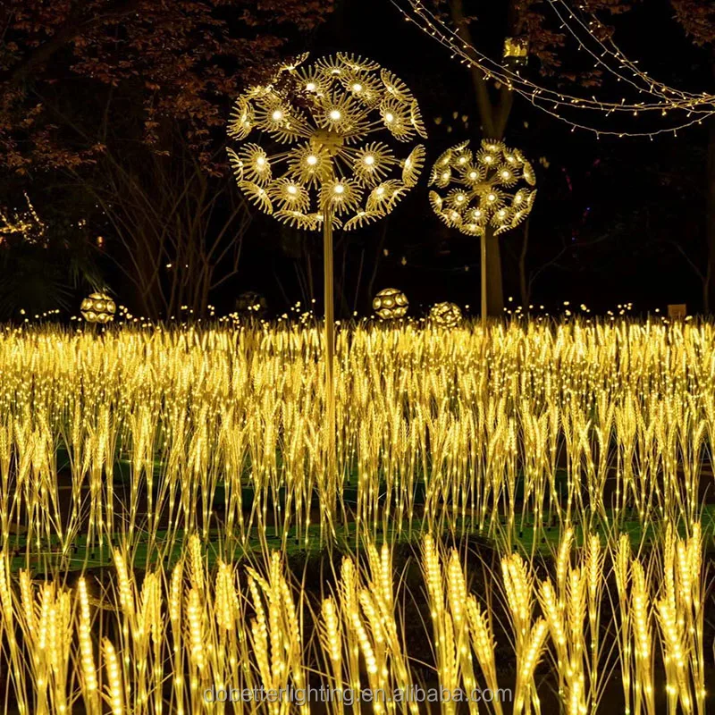 Hot sale 15Pcs Simulation Wheat Ear Lamps Garden Decoration Led Light Outdoor Waterproof Creative Lawn Lamp For Country House