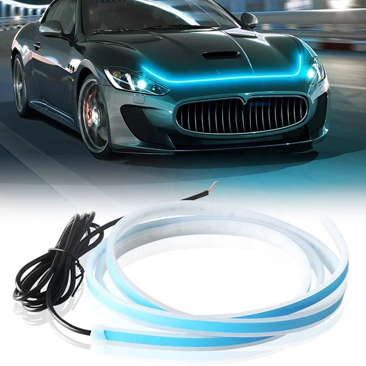 Others Car Light Accessories Flexible Daytime Running Light Strip Universal Decoration Lamp DRL For Car Hood Led Light
