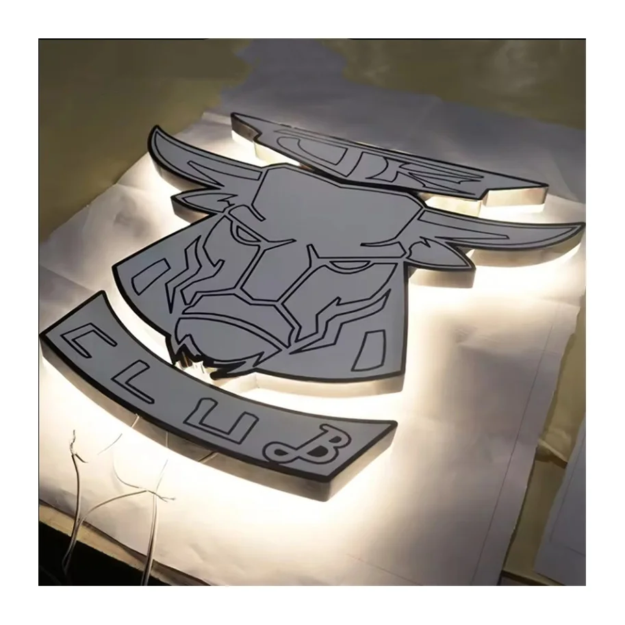 Metal Backlit 3d Sign For Company Brand Logo Outdoor Store Sign Custom Business Signs Led Signage Letters