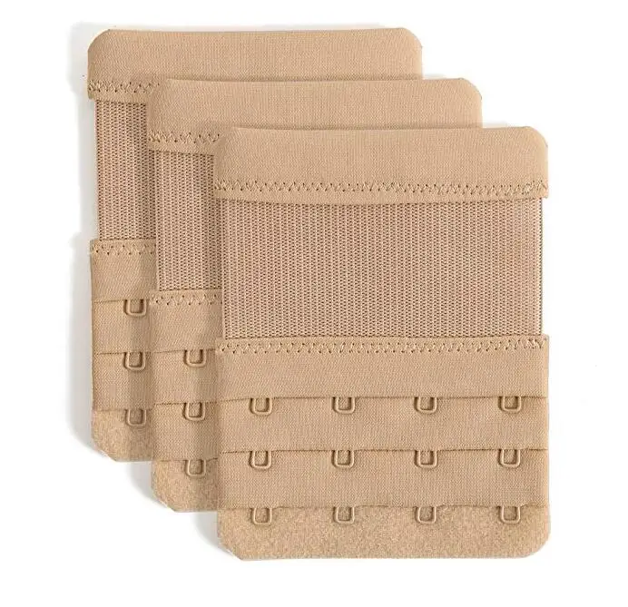 Custom Packaging 2/3/4 Adjustable Nylon Hook Bra Extenders Elastic Bra Strap Extenders
