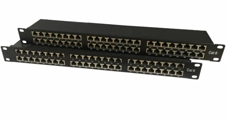 CAT6 патч RJ45 48-портовый 1U19 дюймов экранированный оптическая