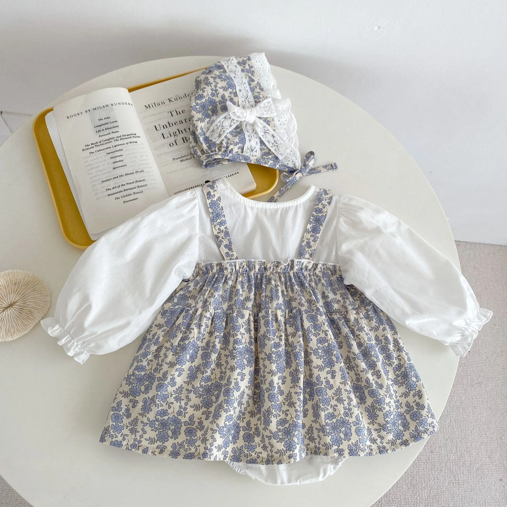 Ins 2022 Autumn Baby Baby Dresses Little Flower Princess Romper Dress Baby Romper