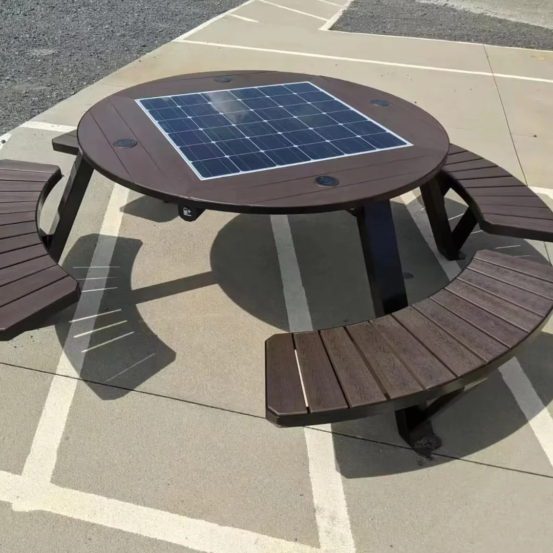Outdoor smart park chairs smart benches solar patio garden benches leisure tables and chairs smart city advertising chairs