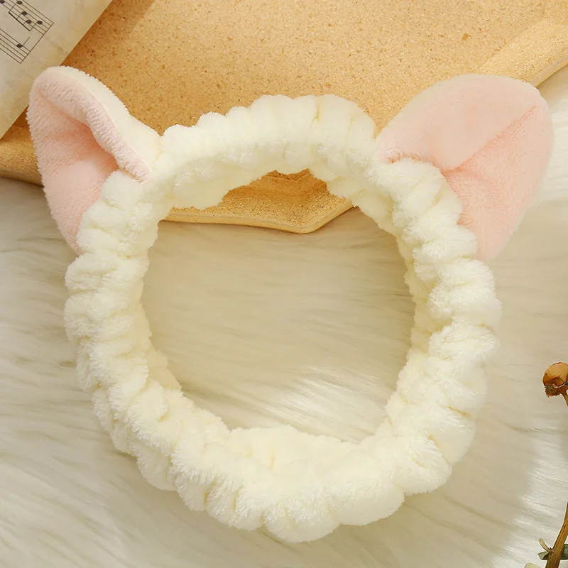 Wholesale custom high-end beauty salon special face wash makeup spa comfortable soft cat ears hair band for women