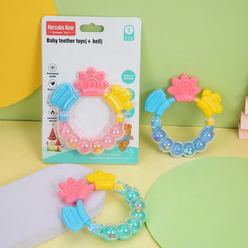 Wholesale OEM Baby Silicone Dental Gel Teeth Grinding Stick Toy Food Grade comfort Can Emit Sound