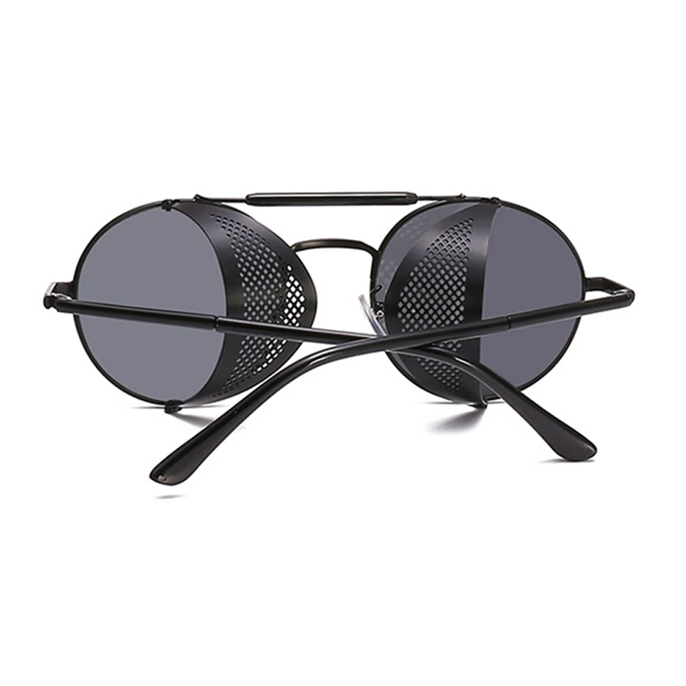 Винтажные круглые металлические солнцезащитные очки в стиле стимпанк