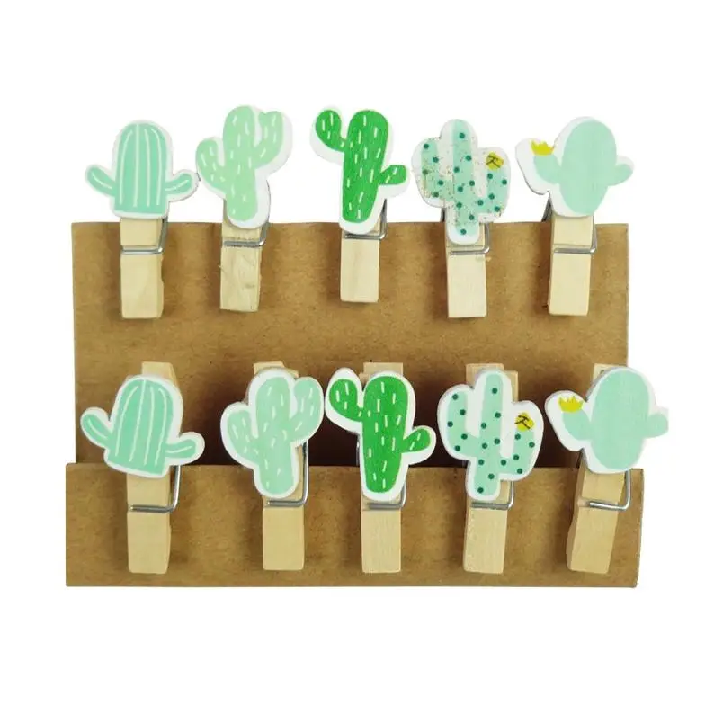 Birthday Party Favors Rustic Holiday 10pcs Black Cat Hanging Photo Display Wooden Peg Toy Bamboo Clothes Pegs