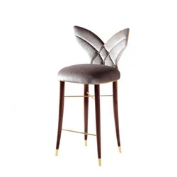 Luxury Bar Chairs Modern Kitchen Leather Velvet Bar  stool Counter Height Chairs for Kitchen