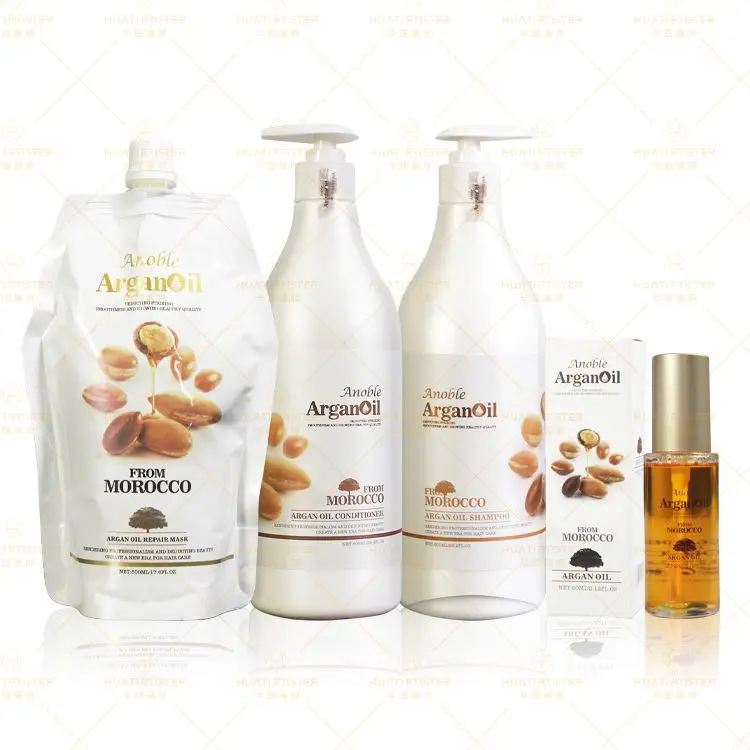 Huati Sifuli ANOBLE 800ml MOROCCO argan oil Private Label Hair Repairing Moisturizing shampoo and conditioner