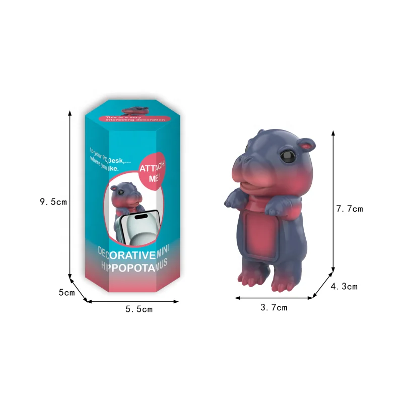 Kaili hippopotamus toy creative decoration gift funny 3d animal hippo car/phone/computer accessories decor toy