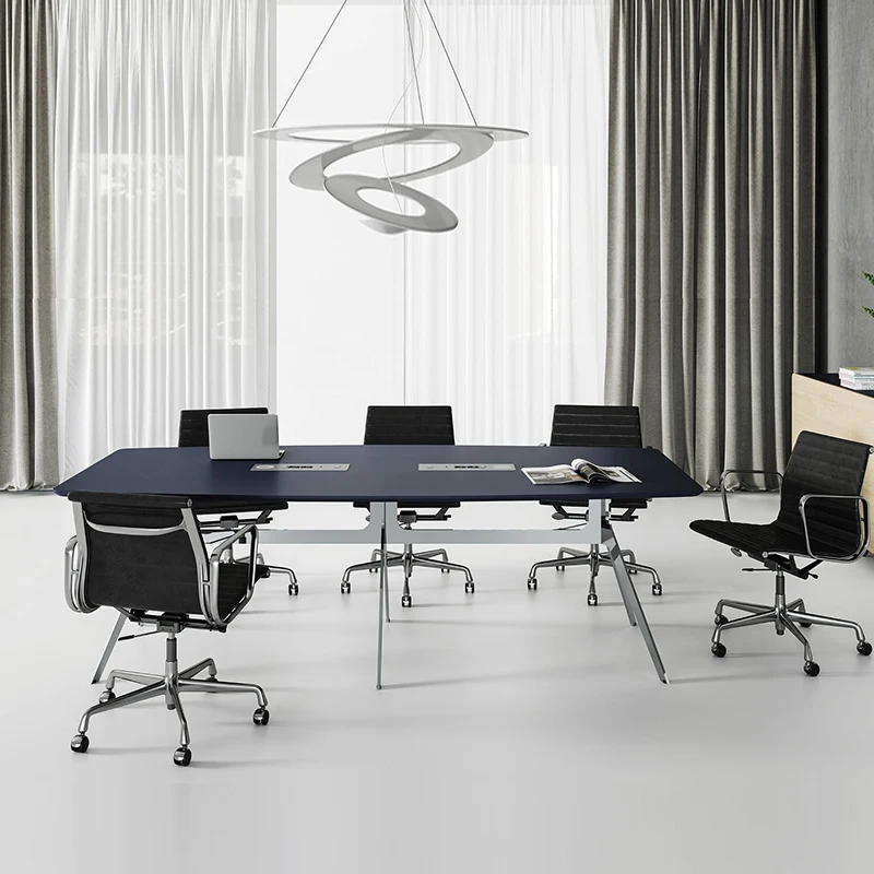 Factory Customized Rectangle Metal Legs Meeting Table Wooden Boardroom Tables Office Conference Table