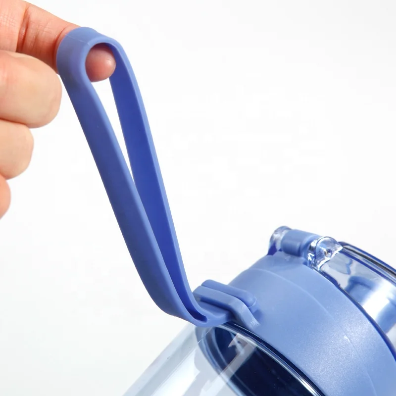 
Custom 620ml Travel Leakproof BPA Plastic Lid Silicone Handle Tritan PC Drinking Water Bottle with One Touch 