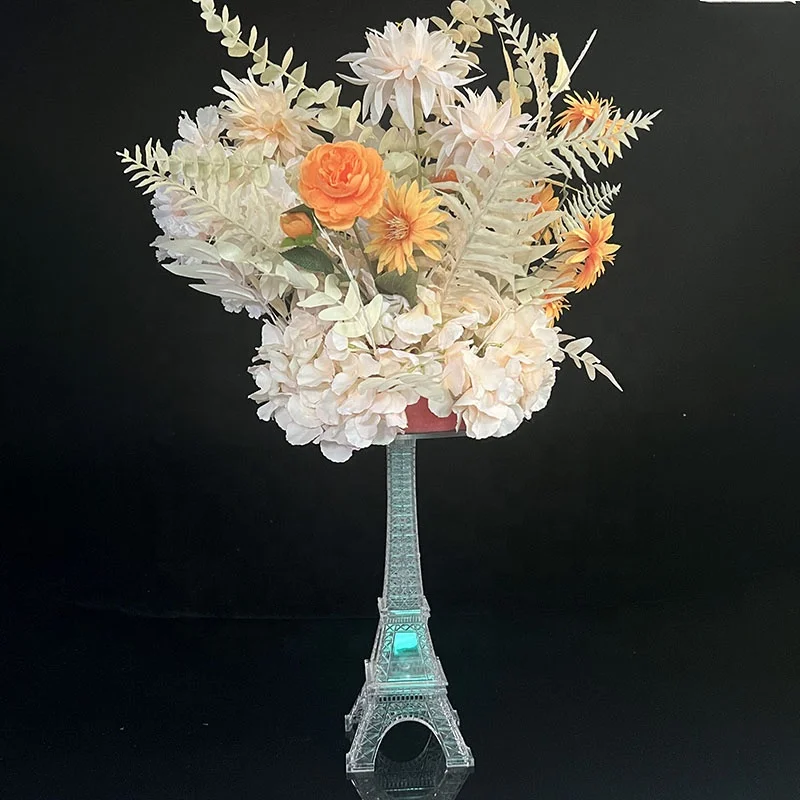 Clear Eiffel Tower Acrylic Table Centerpiece Tall Flower Stand Wedding Decoration for Wedding Event