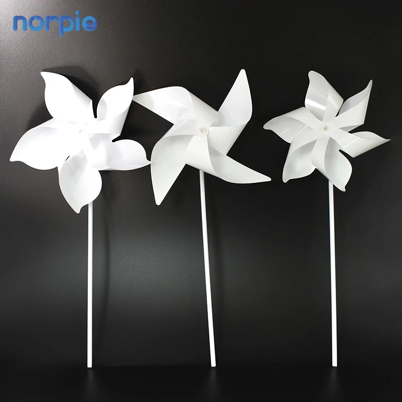 Custom Diy Printing Home Garden Kids Gifts Blank Hexagon Sublimation Blank Pet Plastic Windmill