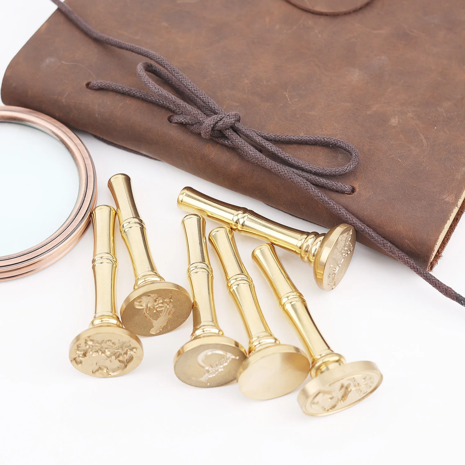 Wholesale Popular Wax Seal Stamp Heads With Bamboo Copper Handles Custom Sealed Stamps For Wedding Card Invitation Handmade