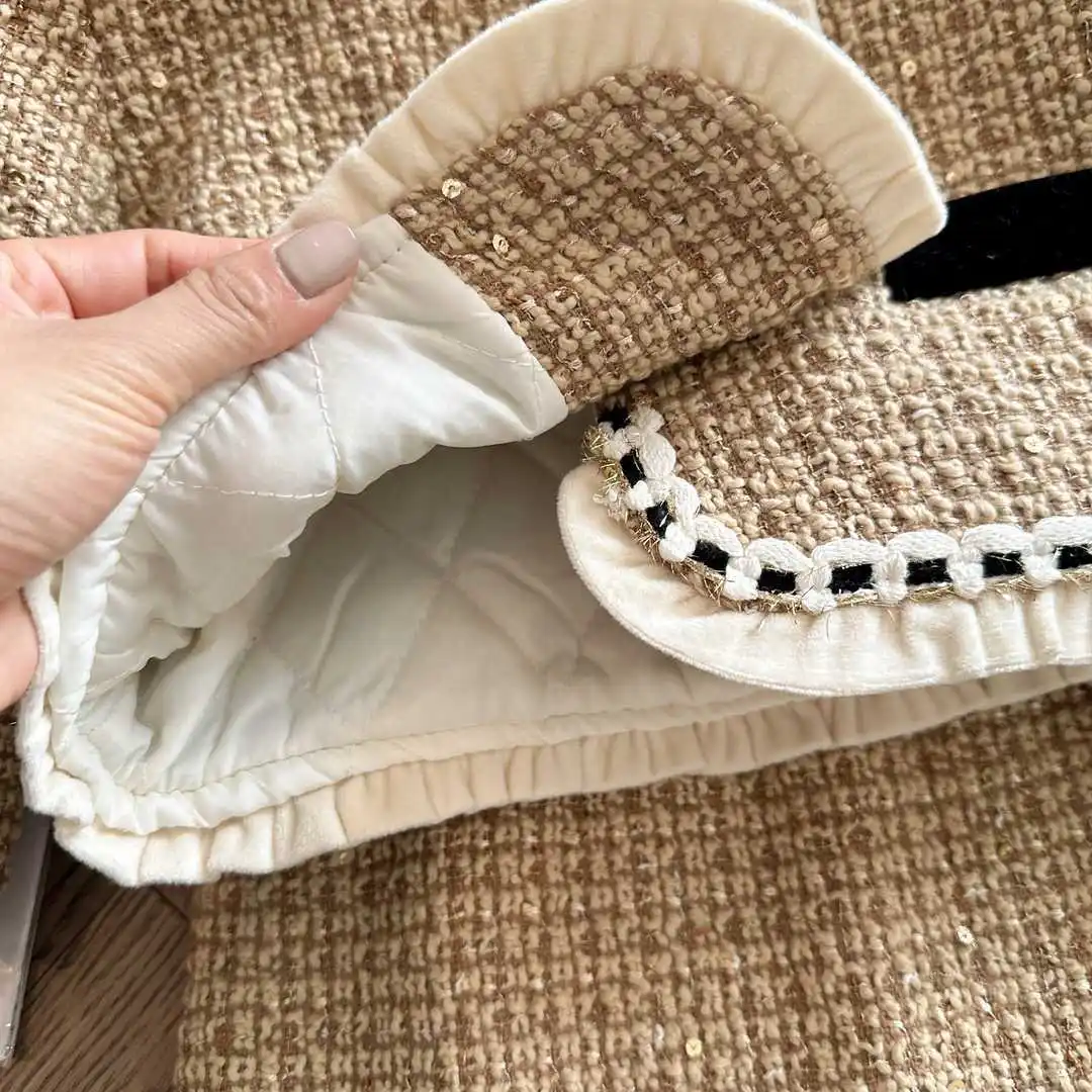 2023 New Winter Warm Coat Skirt Princess Clothing Sets Children Long Sleeve Skirts Formal Suit