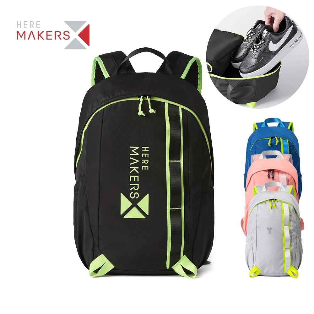 Light weight with shoes compartment back pack bags sport travel student school gym waterproof backpack