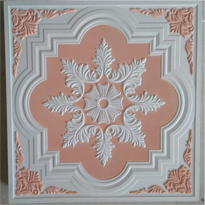 60*60 High Quality grg colorful plaster ceiling tiles design fiber gypsum ceiling