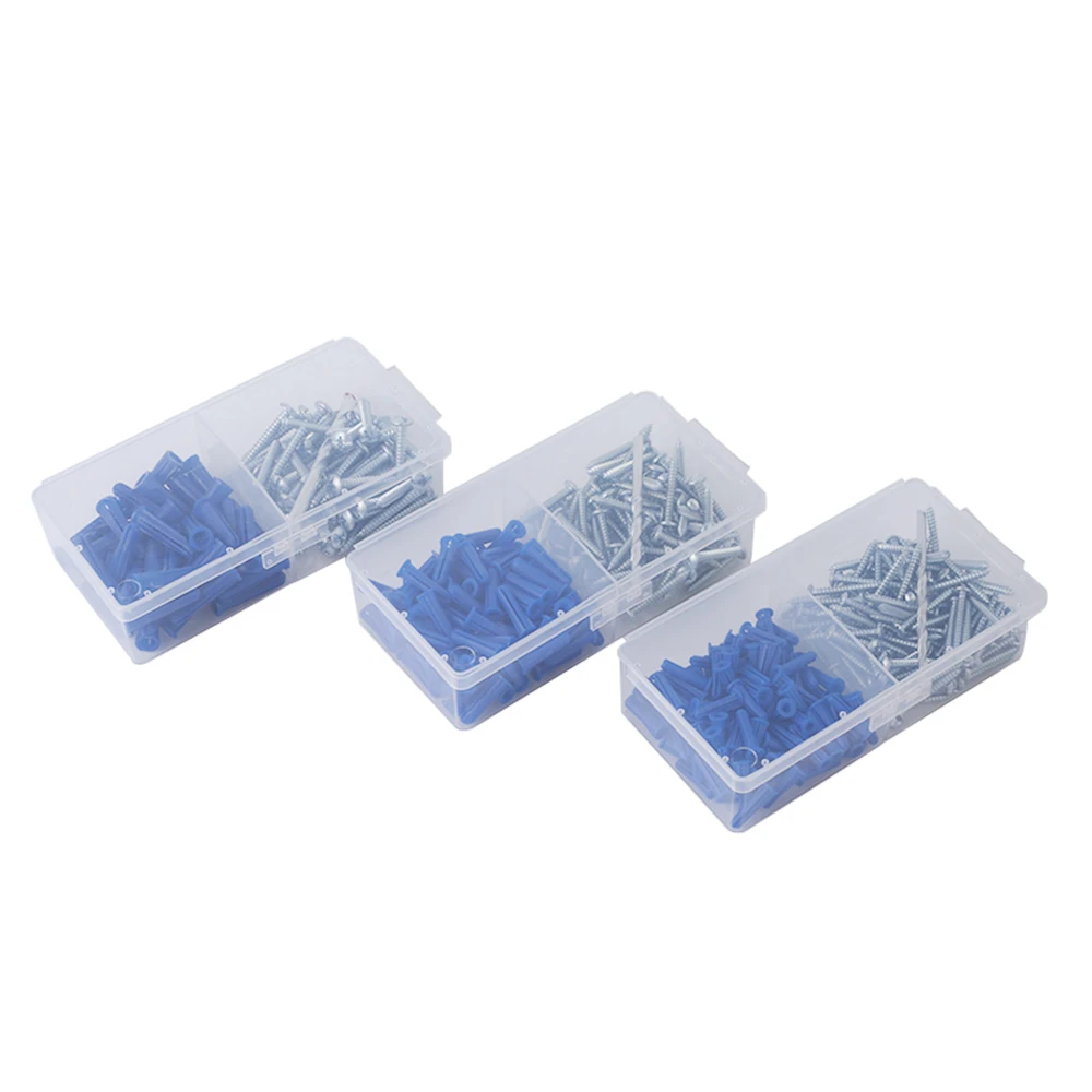 Plastic Expansion Anchor Furniture Screws Blue Easy Anchor Screw Kit